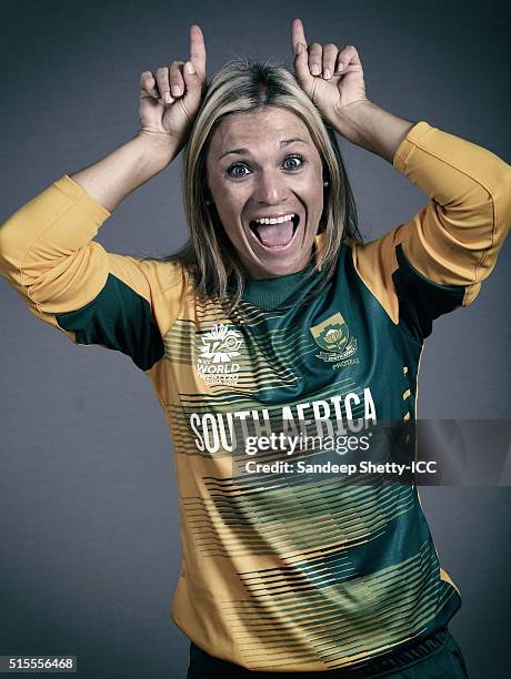 Mignon Du Preez, Captain of South Africa during the photocall of the South Africa team ahead of the Women's ICC World Twenty20 India 2016 on March...