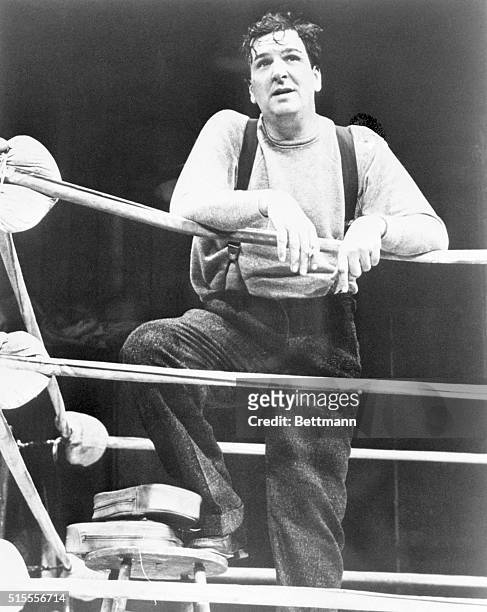 Actor Danny Aiello in a scene from the romantic comedy play Knockout, written by Louis La Russo II and directed by Frank Corsaro, at the Helen Hayes...