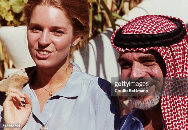 Amman, Jordan: King Hussein and Queen Noor of Jordan, during outing.