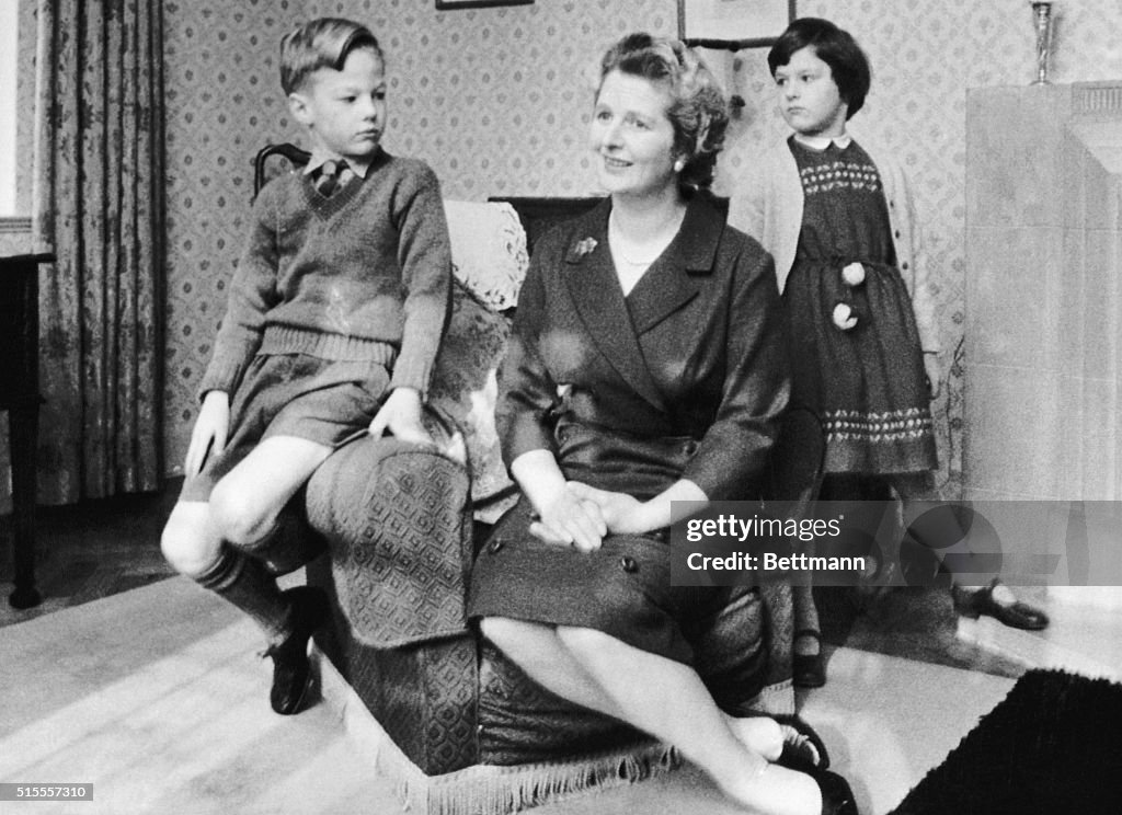 Margaret Thatcher With Her Children