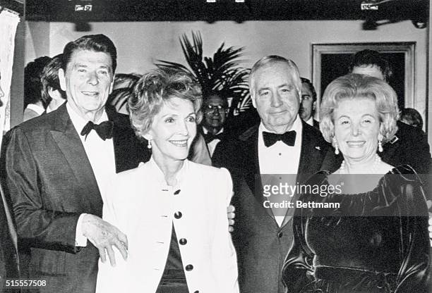 Palm Springs, Ca.: President-elect Ronald Reagan and wife Nancy leave Marriott's Rancho Las Palmas Resort, $2,500 per-plate fund raiser for the...