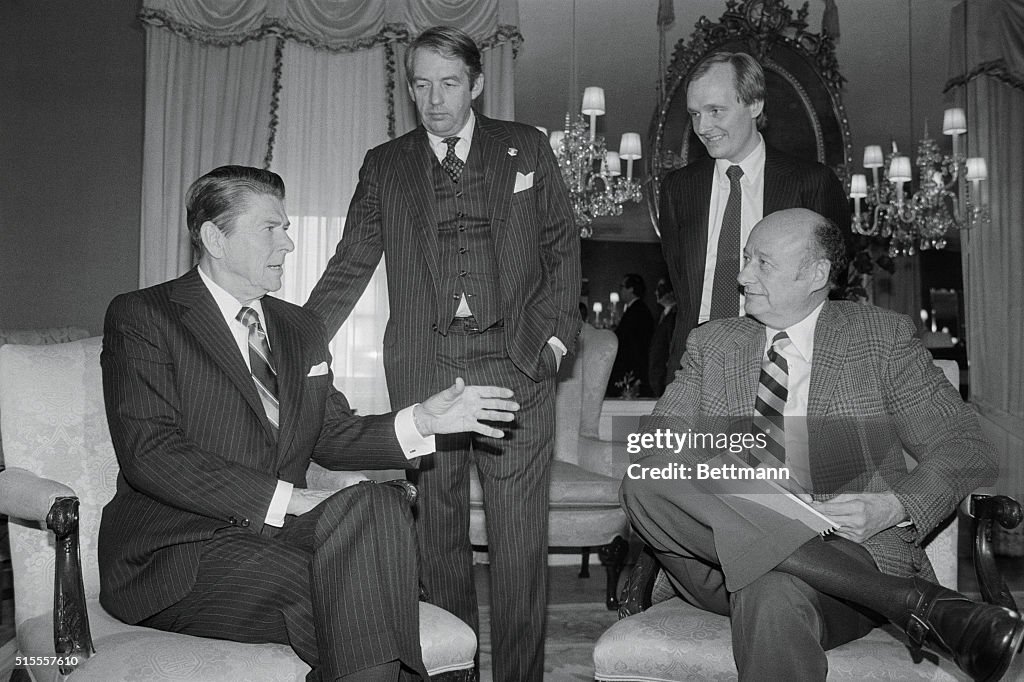 Ronald Reagan in Meeting with Ed Koch