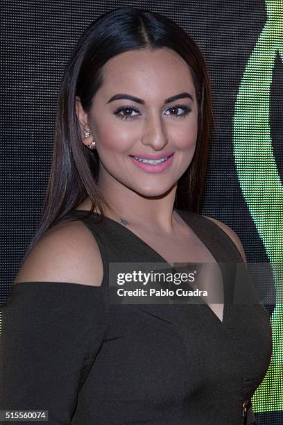 Actress Sonakshi Sinha attends the 17th International Indian Film Academy awards press conference at the Retiro Park on March 14, 2016 in Madrid,...