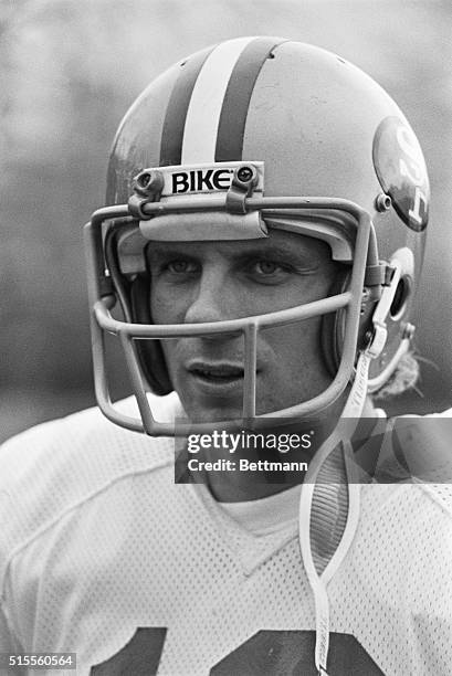 San Francisco 49ers' quarterback Joe Montana is shown in this close-up.