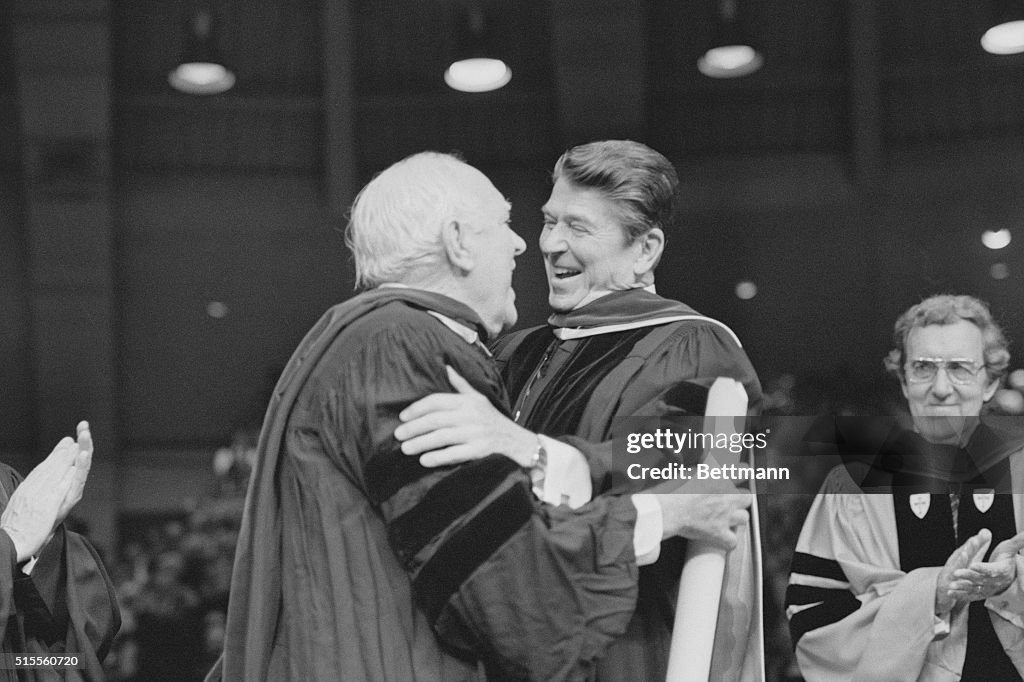 Ronald Reagan and Peers at Commencement