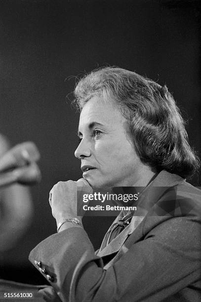 Arizona Judge Sandra Day O'connor faces members of the Senate Judiciary Committee September 9 during a hearing on her nomination to the Supreme...