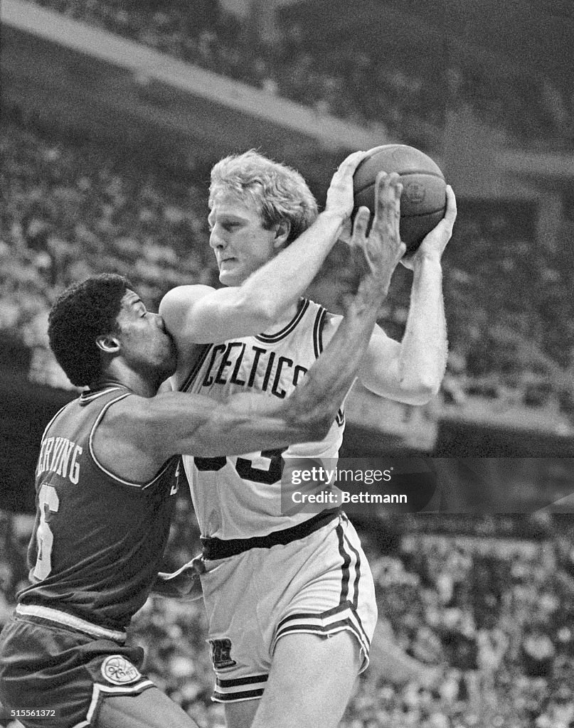 Larry Bird Defending Against Julius Erving
