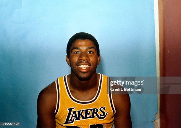 Here is Magic Johnson of the Los Angeles Lakers.
