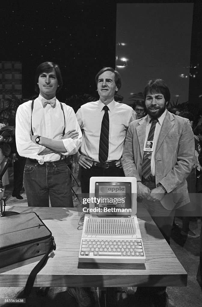 John Sculley and Founders of Apple Computers with New Computer