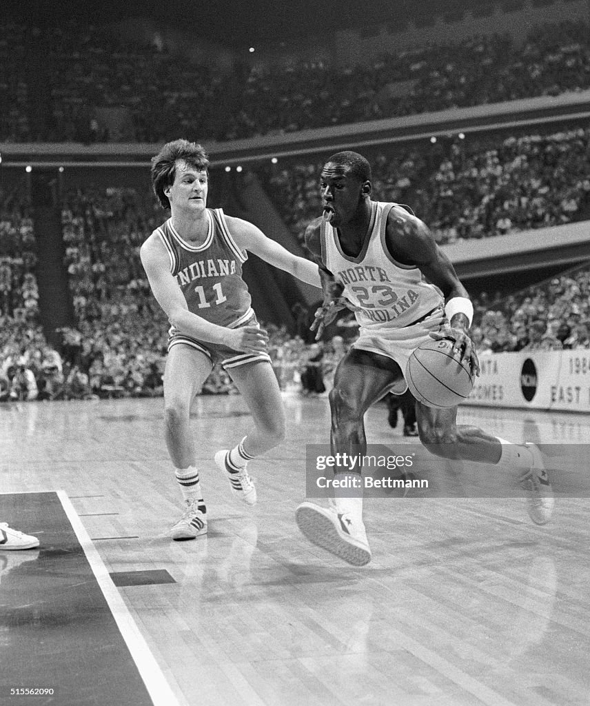 Michael Jordan in College Basketball Action
