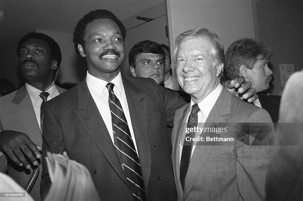 Jimmy Carter with Arm Around Jesse Jackson