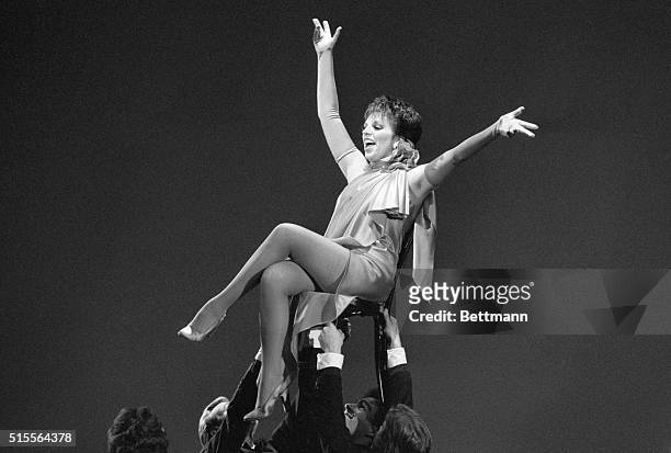 Singer and actress Liza Minnelli, daughter of Judy Garland and Vincente Minnelli, performs at the Tony Awards.