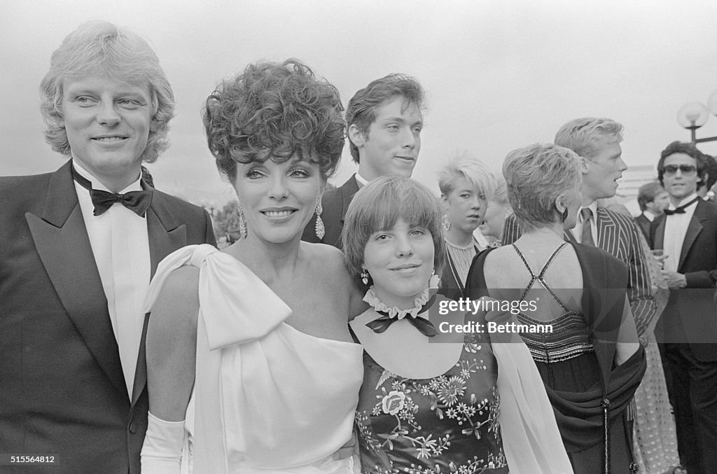 Actress Joan Collins Arriving at Emmy Awards
