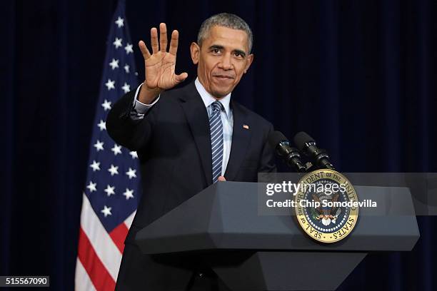 President Barack Obama addresses the Chief of Missions Conference in the Dean Acheson Auditorium at the Harry S Truman State Department building...