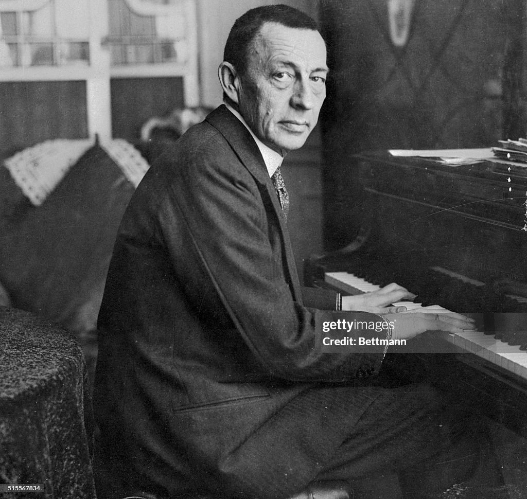 The Late Sergei Rachmaninoff Sitting at Piano
