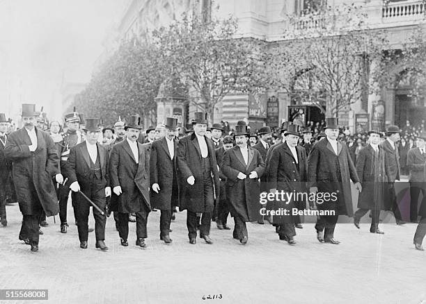 The President of Argentina and his Cabinet Ministers on their way to the Te Deum at the Cathedral on July 9th, the National Independence Day. From...