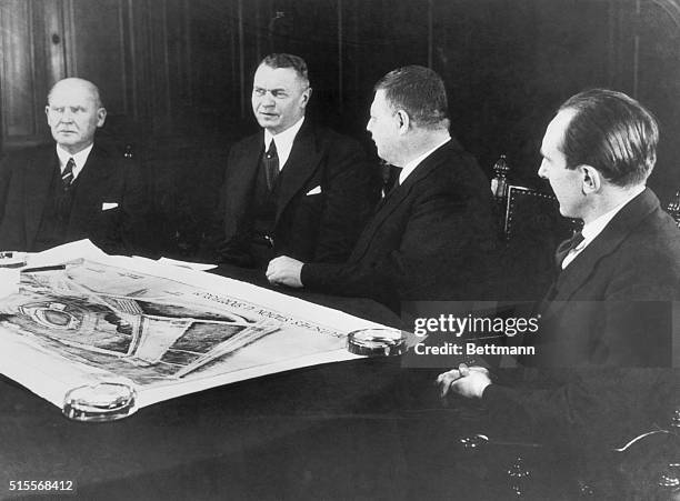 Berlin XX Committee Makes Plans for 1936 Olympics. Berlin: Distinguished Germans meet in the office of the Lord Mayor of Berlin, to make preparations...