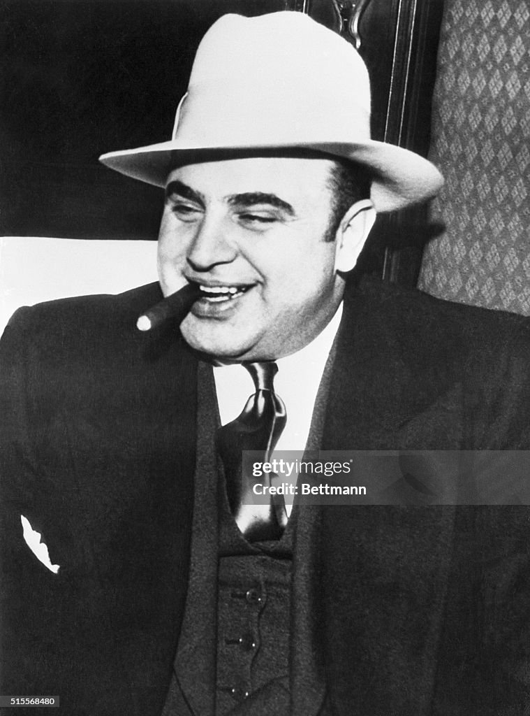 Gangster Al Capone Smoking Cigar