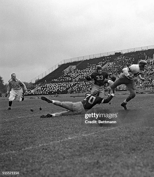 Northwestern wildcats were grounded when the Naval Flying Cadets took to the air, even on the football field. Otto Graham, Northwestern halfback,...