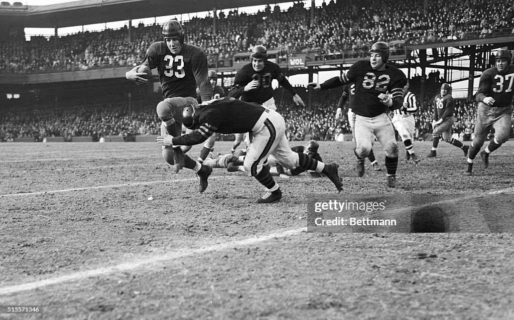 Football Player Sammy Baugh Getting Tackled