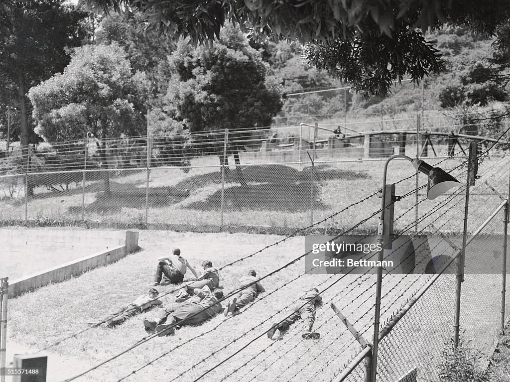 Pro-Nazi Prisoners Lie in the Sun in an Internment Camp
