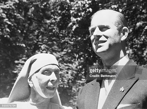 Prince Philip, Duke of Edinburgh, husband of Britain's Queen Elizabeth II, is shown in a reunion with his mother, Princess Alice of Greece. They met...