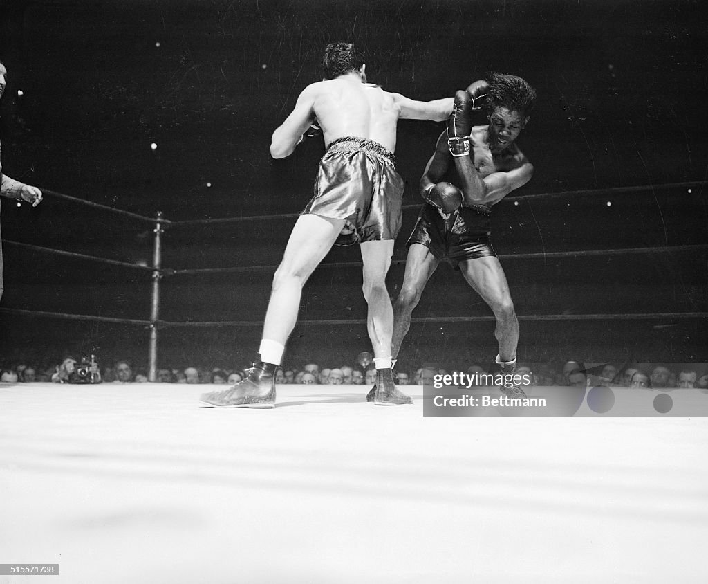 Willie Pep and Chalky Wright in Boxing Action