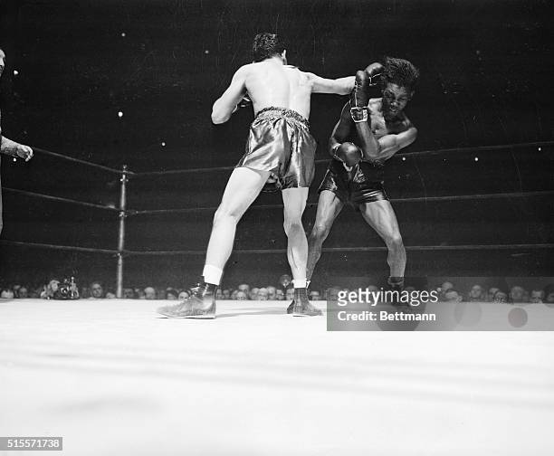 New York, New York: Willie Pep, who tonight won the New York version of the world featherweight championship from Chalky Wright, got his left jab...