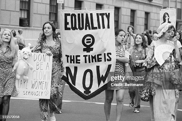 NEW YORK: WOMEN'S LIBERATION PARADE ON 5TH AVENUE, 8/26/71.