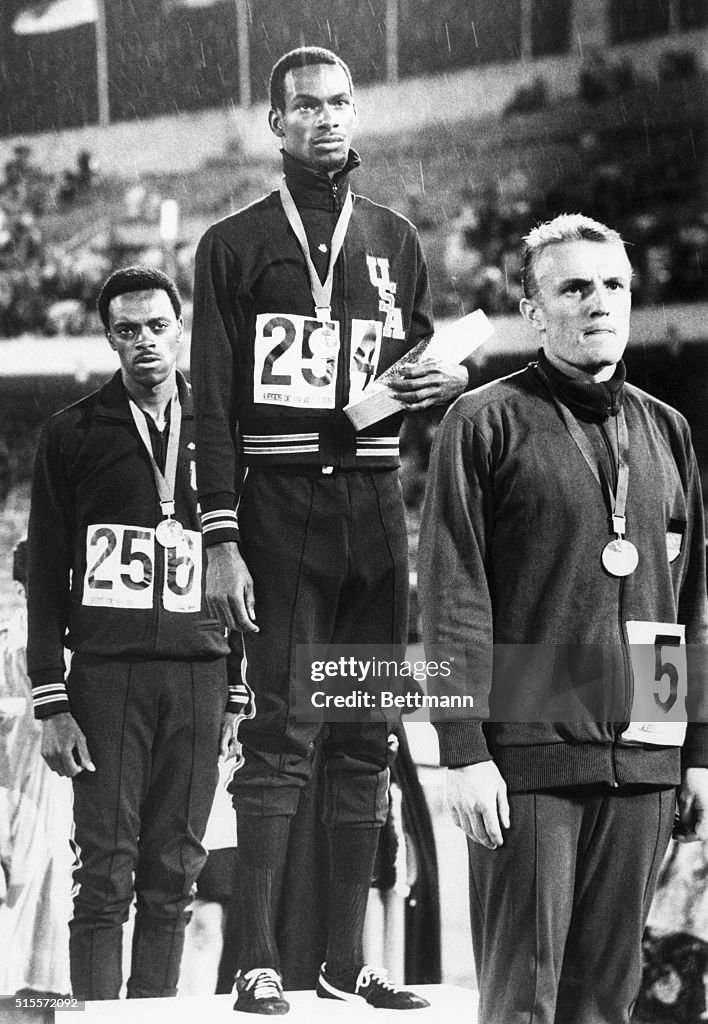 Long Jumper Bob Beamon on the Victory Stand