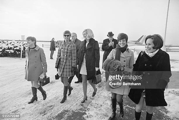 Edgartown, Mass." The five girls that attended the party on Chappaquiddick Island the night Mary Jo Kopechne was killed return to airport terminal...