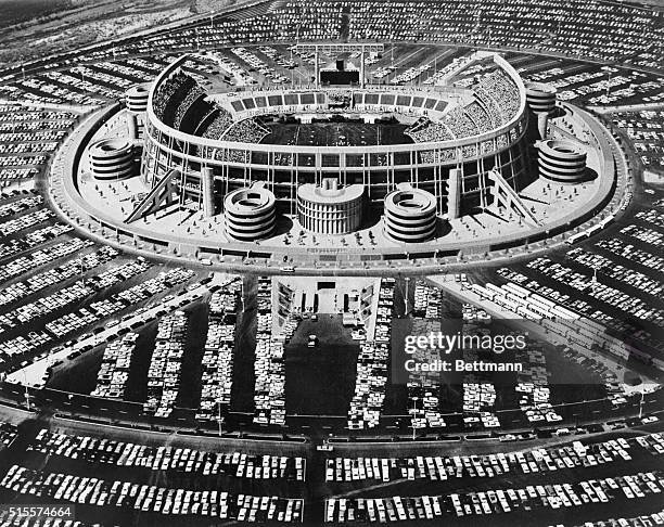 Aerial view of San Diego Stadium, 1971. Filed 10/17/71.