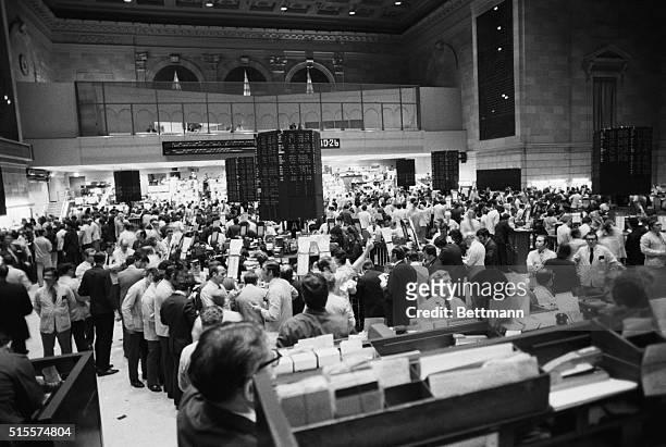 Trading on the floor of the American Stock Exchange Aug. 16th was at a record pace following President Nixon's announcement, Aug. 15th, of a new...