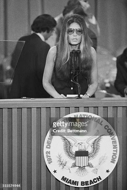 Miami Beach, Fla.: Gloria Steinem, of New York, a Women's Liberation leader, as she placed the name of Frances Farenthold in nomination for vice...