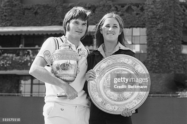 Wimbledon, England: Chris Evert defeated Russia's Olga Morozova, 6-0,6-4, to win the women's singles title, and Jimmy Connors blasted Ken Rosewell of...