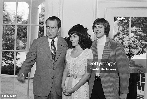 Washington: President Nixon August 1 praised the brother and sister team of the Carpenters pop singing group, Karen and Richard, for their activities...
