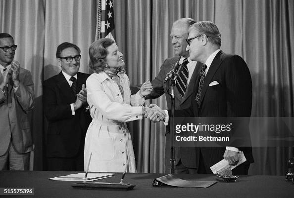 First Lady Betty Ford Greets Nelson Rockefeller