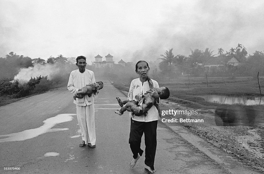 Vietnamese Civilians Running From Napalm