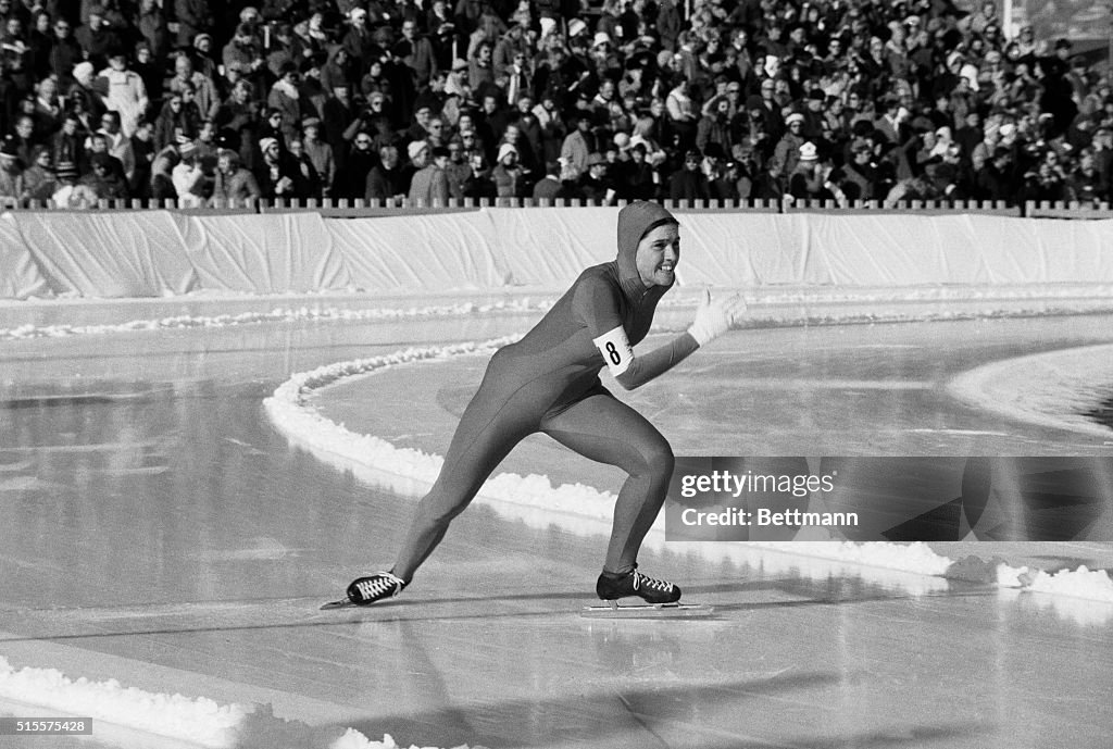 Sheila Young Competing in Olympic Speed Skating