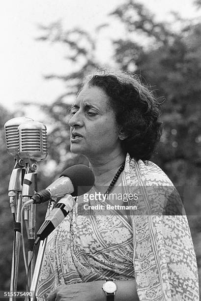 Prime Minister Indira Gandhi [1917-1984] declares India to be in a state of emergency, allowing her to jail her political opponents. 1975.