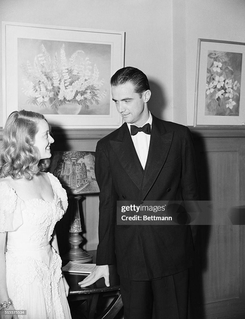 Bette Davis With Howard Hughes At Dinner