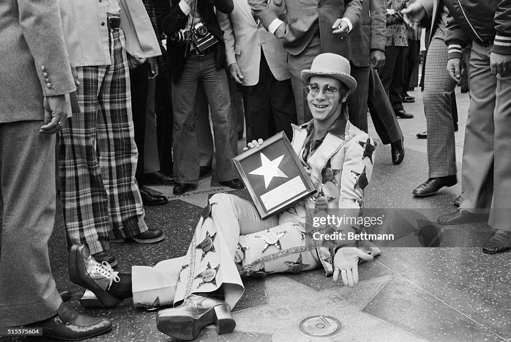 Elton John at His Walk of Fame Dedication