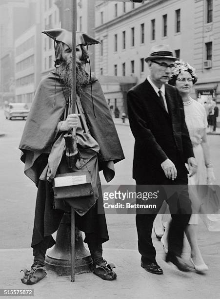 Street musician Moondog was well known for wearing his own version of Viking style clothing and performing along 54th street in Manhattan.