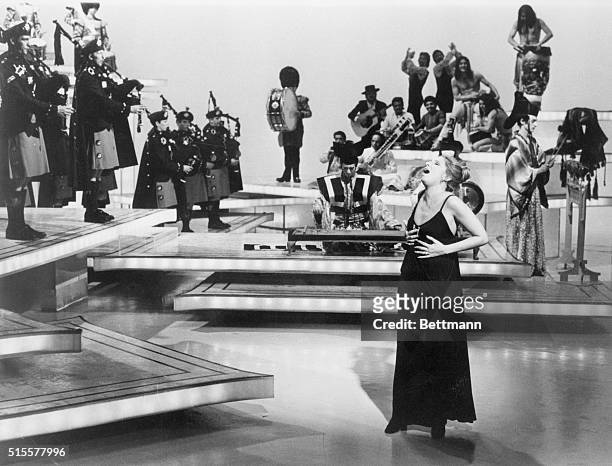 Barbra Streisand belts out a performance of "I've Got Rhythm" during a television special in London called "Singer Presents.. Barbra Streisand.. And...