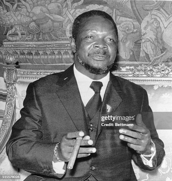 Paris: Portrait of Marshall Jean Bedel Bokassa, seen on an August 1974 filer, President for life of the Central African Republic, who will become...