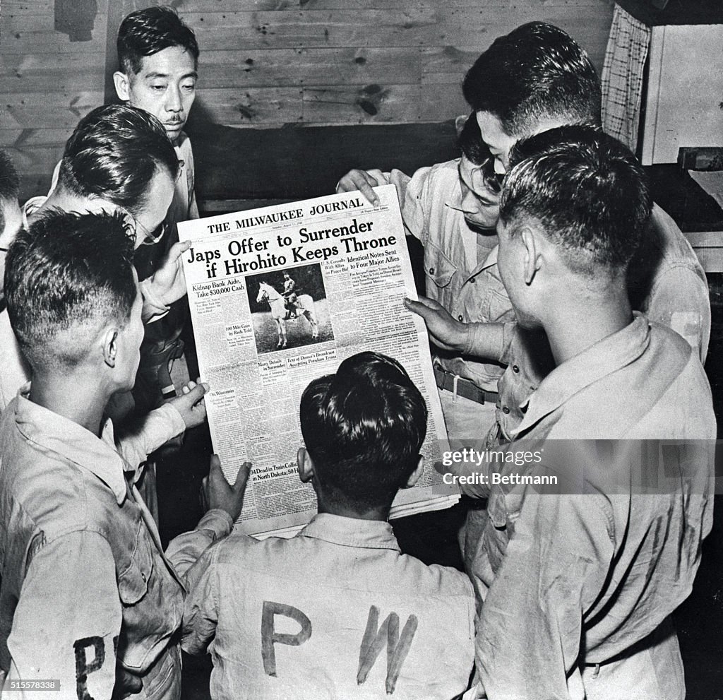 Japanese Pow Rations Japanese prisoners of war reading the 11th August 1945 edition of the ...