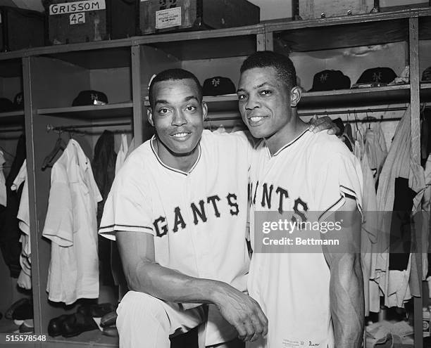 New York, NY: Two Giant stars, Monte Irvin , who singled with two out in the ninth inning of the June 22nd game to give New York a 3-2 win over...