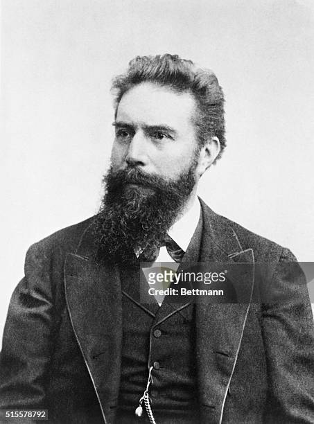 Portrait of Wilhelm Roentgen , German physicist. Photograph.