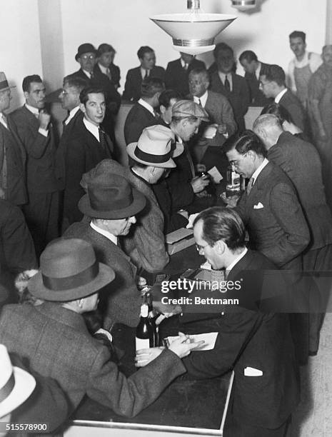 Interior of a speakeasy during prohibition. Photo.