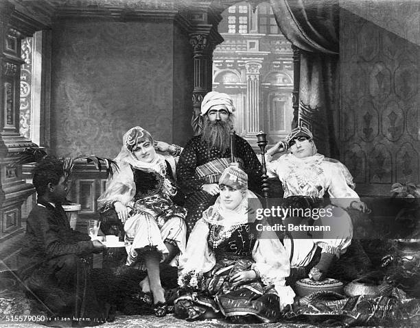 The Pasha and his Harem. Egypt, ca. 1880.
